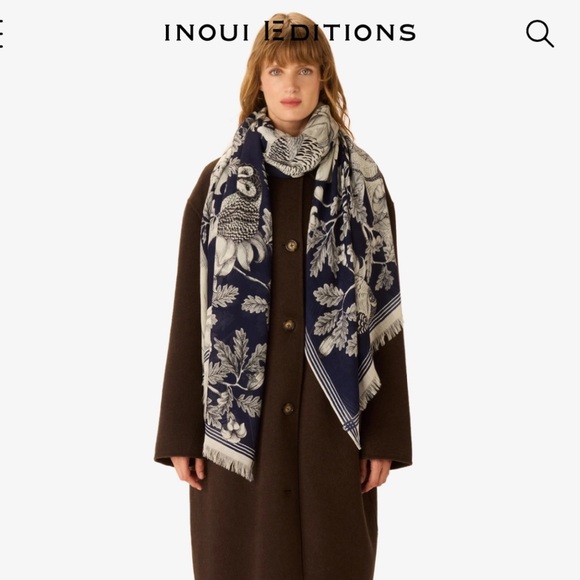 NWT Inoui Editions Archimede Owls in Tree Wool Scarf - Picture 3 of 7